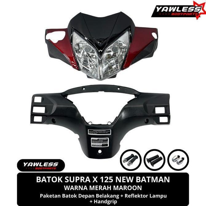 Batok Kepala Supra X 125 Batman Warna Merah + Reflektor Supra X 125 / Batok Lampu Supra X 125 - D.B 
