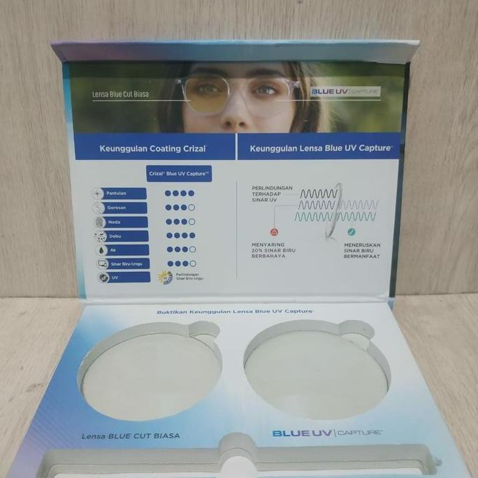 Lensa Essilor Crizal New Blue UV Capture 1.56 - Easy & Sapphire