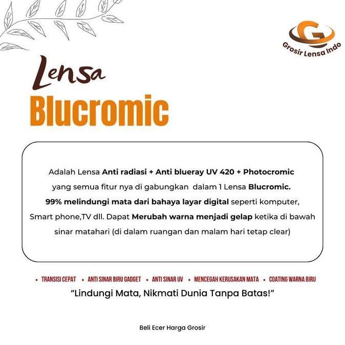 Lensa kaca mata Progresif bluray photocromic Garansi coating 1 THN
