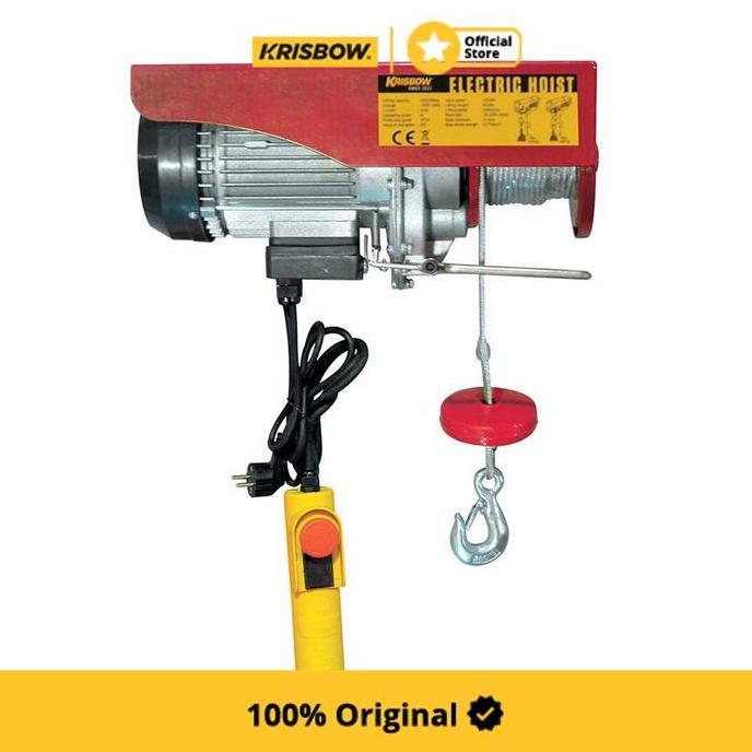 Krisbow Alat Derek Elektrik Hoist Reel Double Hook 300 Kg