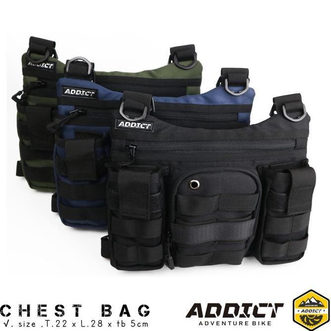 tas sepeda dan motor chest bag tactical rig bag tas dada addict premium Pria Motorcycle