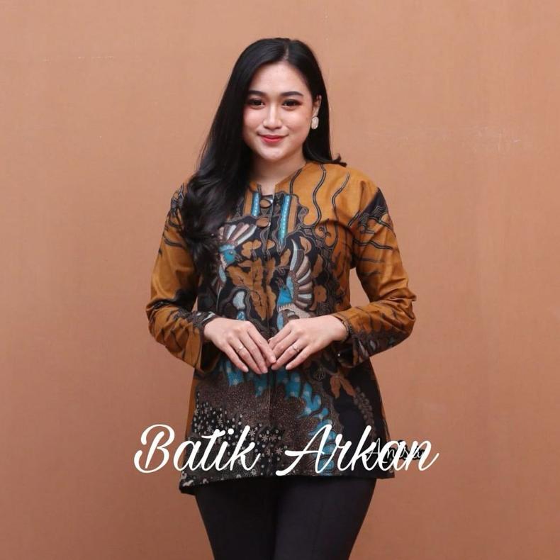 Grade Ori Batik Wanita Modern Blouse Batik Wanita Atasan Batik Kerja Wanita Baju Batik Wanita Premiu