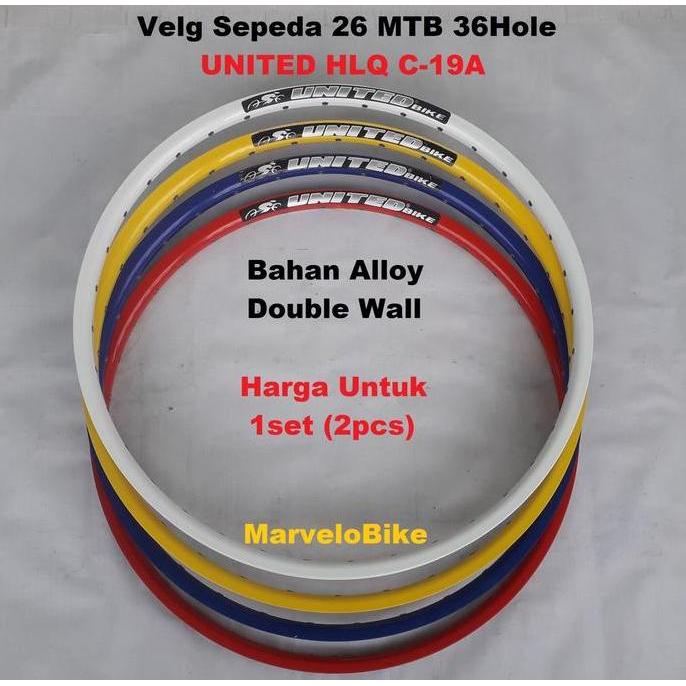 Rim Velg Sepeda 26 MTB United 32/36 Hole