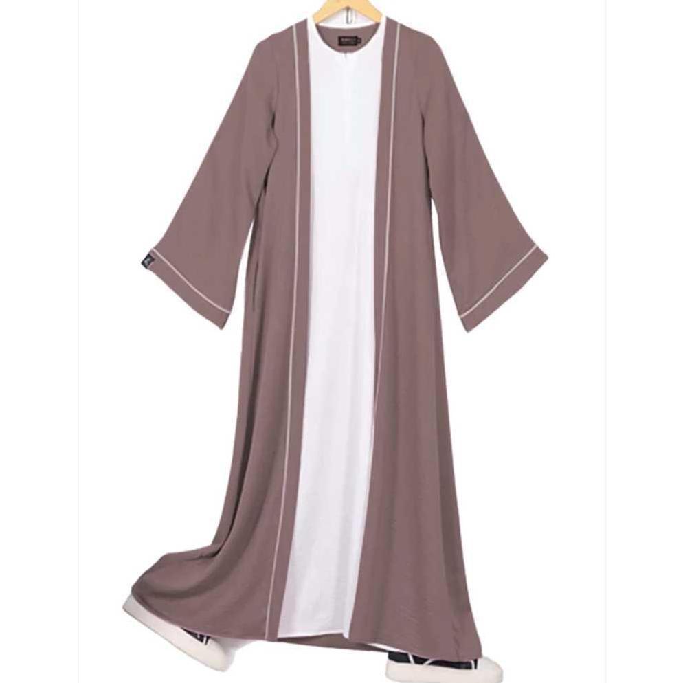 best deals gamis two tone dua warna turkey list putih luna abaya crinkle import maxy remaja kekinian