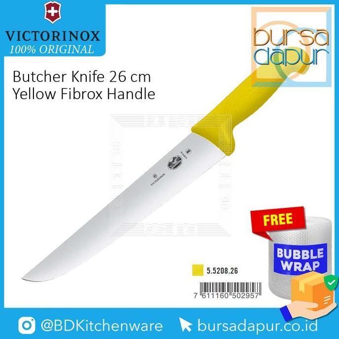 Victorinox Butcher's Knife 26 cm Yellow Fibrox Handle (5.5208.26)