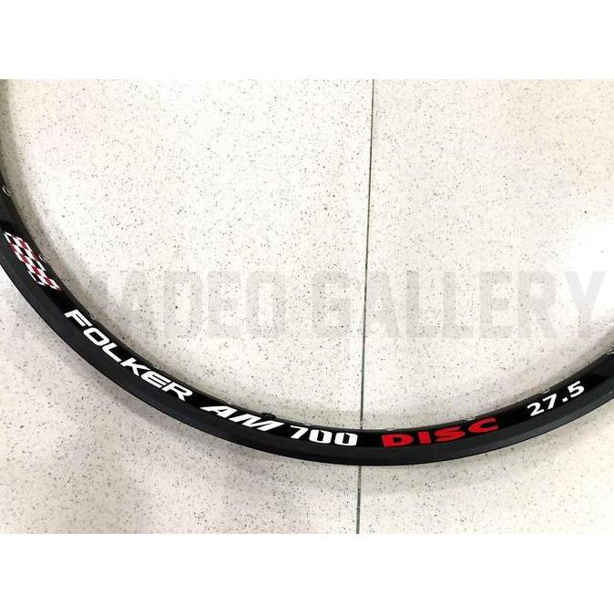 RIMS 27.5 FOLKER AM700 RIMS 27.5 32H SEPASANG RIMS MTB HITAM DISCBRAKE