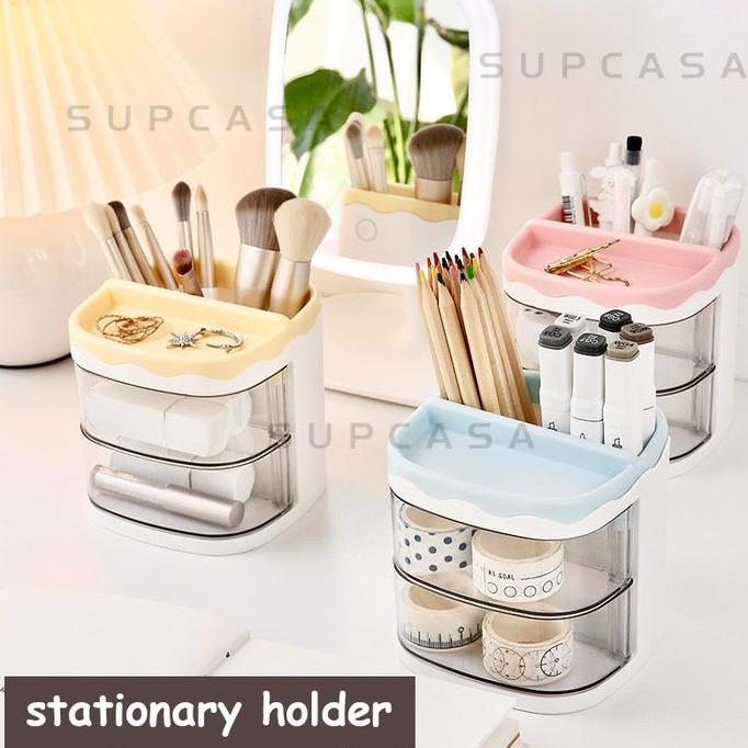 TERLARIS LACI MINI LACI KOTAK ALAT TULIS DESKTOP ORGANIZER STORAGE KOTAK PENSIL TEMPAT ALAT TULIS PE