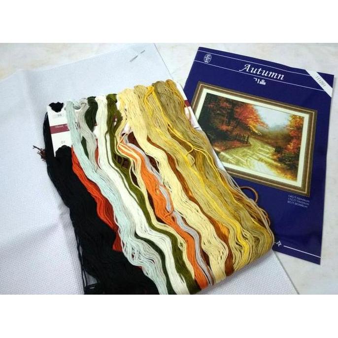 Paket Sulam Kristik DOME 111201 Pemandangan Autumn Musim Gugur