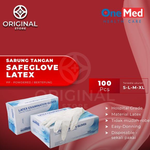 SARUNG TANGAN LATEX SAFE GLOVE | SARUNG TANGAN MEDIS | HANDSCOON MEDIS | SARUNG TANGAN KARET LATEX S