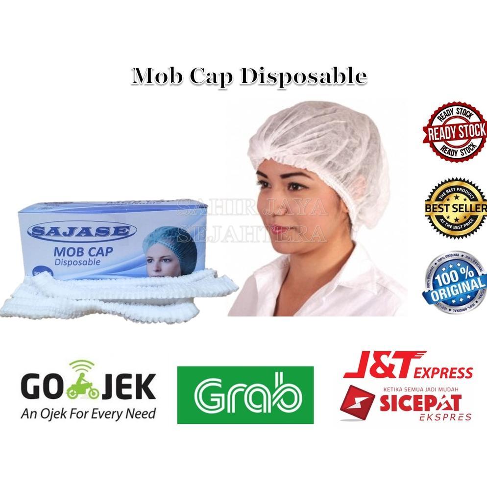 Hairnet Medis Sajase Hair Cap Medis Penutup Kepala Medis Head Cap Shower Cap 1 Box isi 50 pcs
