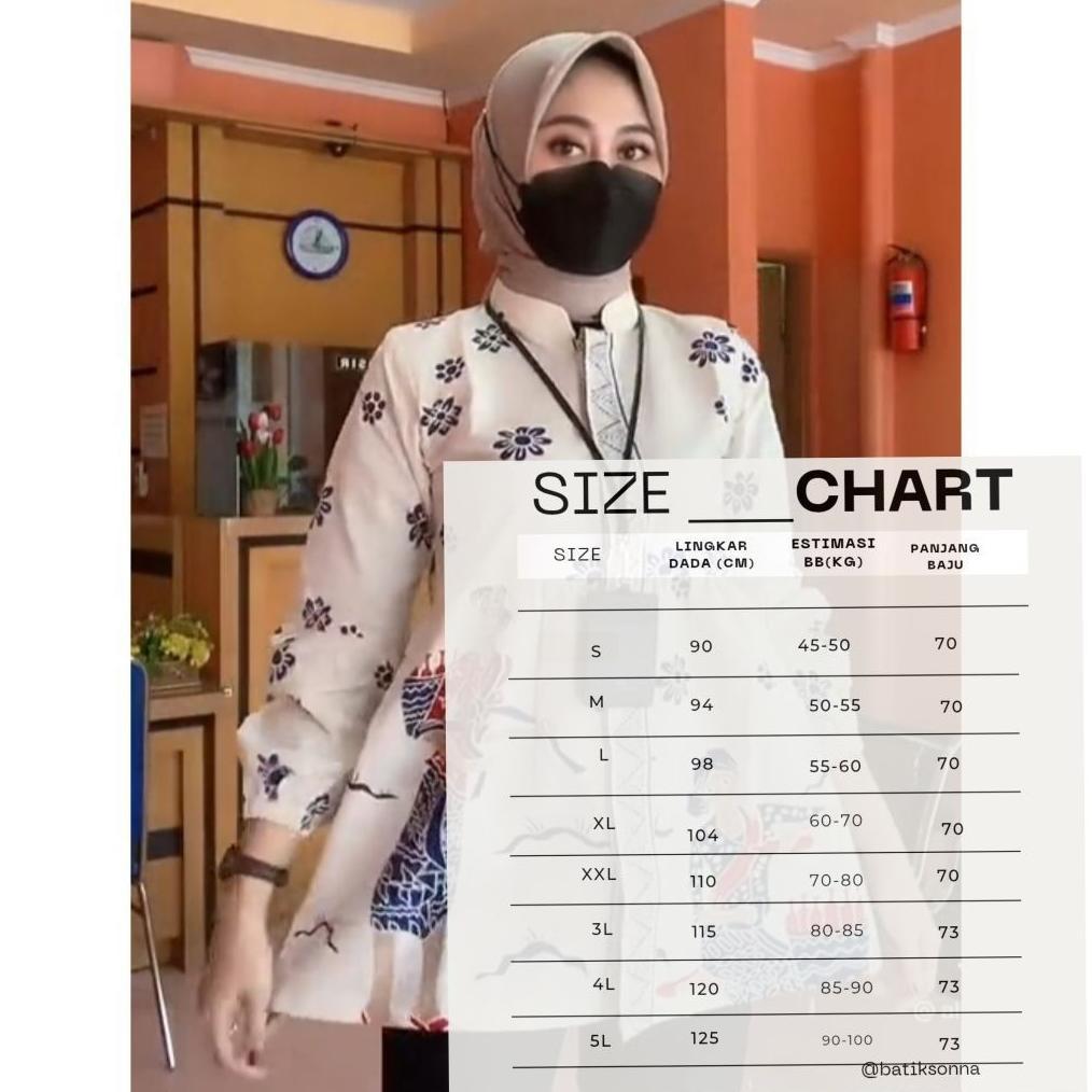M-4XL INSTANT MEDAN TERMURAH  Batik Wanita Kancing Depan Motif Mbok Jamu Ready Size Standar dan Jumb