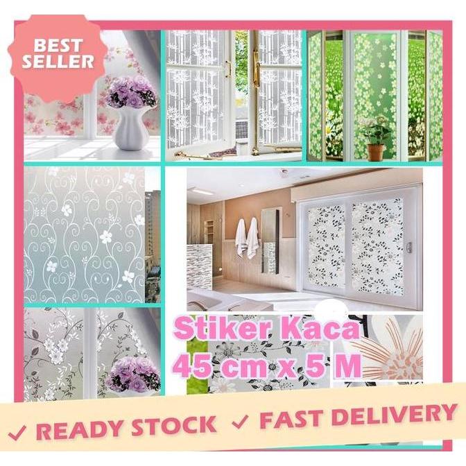 GW COD 5 METER STIKER KACA JENDELA MOTIF elegan 45 CM X 5 METER STIKER