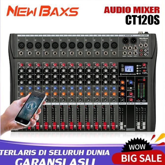 NEW BAXS Mixer audio 12 channel murah CT120S audio mixer with equalizer profesional  12-saluran efek