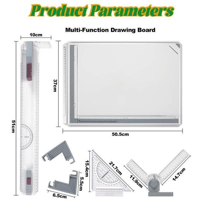 JIDZRUN A3 Professional Drawing Board Merek Cokai Untuk Meja Gambar Arsitek Teknik Kuliah Belajar Mi