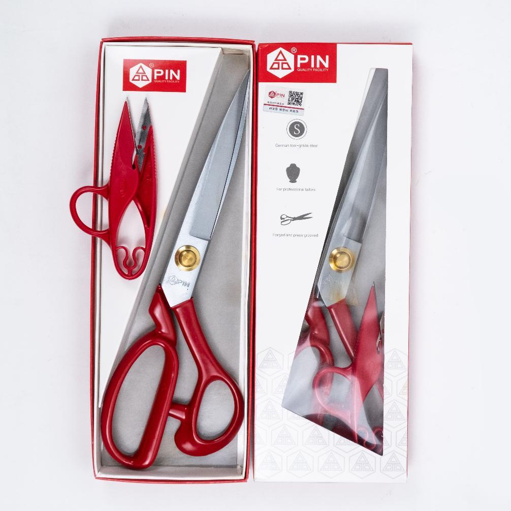 [ Kianjaya ] Gunting Kain / Gunting Potong Bahan Kain 10" Merah Pin / Pin-1104