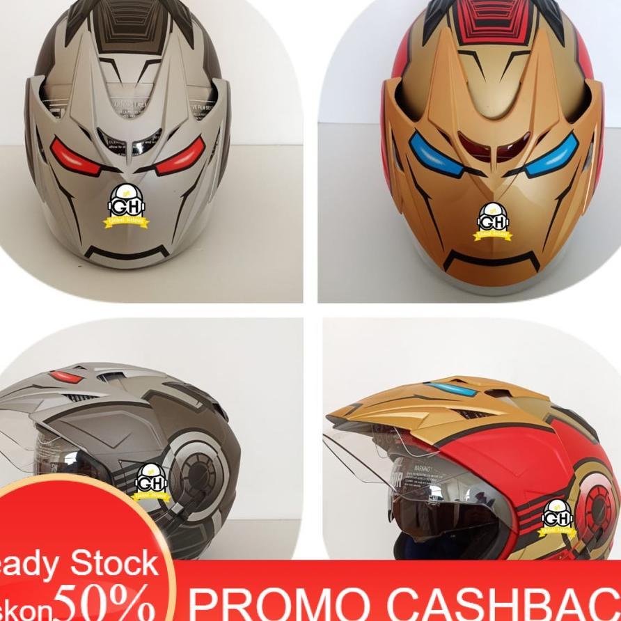 11.11 Helm Jarvis Ironman Avengers Helmet Dua Kaca Murah Helmet Double Visor Murah Helmet Dewasa Mur