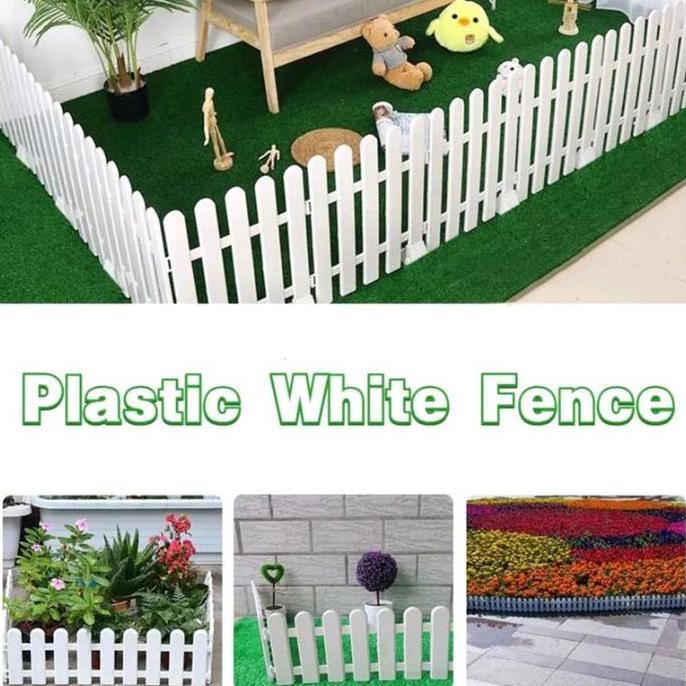 HILYAWN Pagar plastik PVC Pagar taman rumput halaman taman sayuran luar ruangan pagar tanah