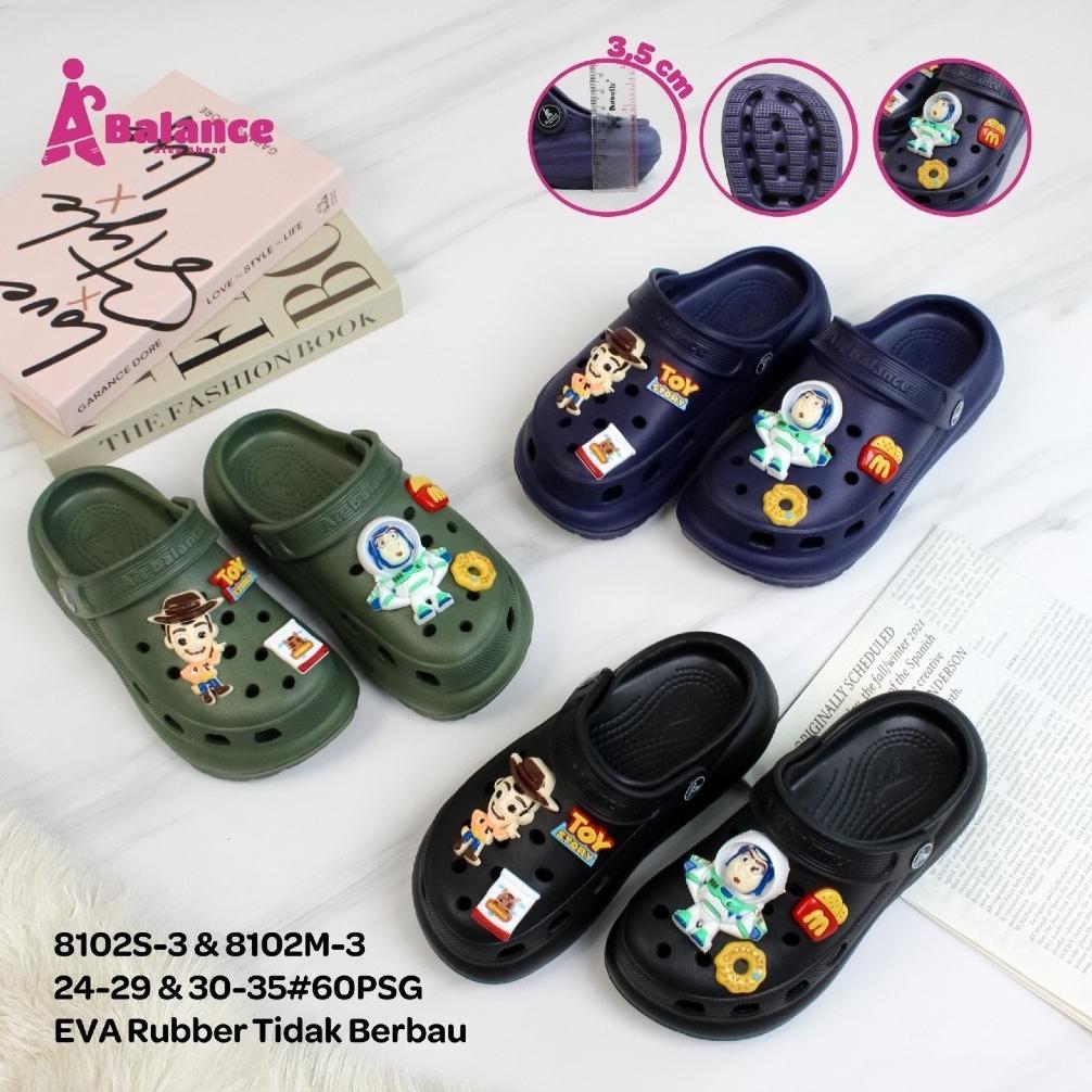 new product sandal baim anak bae clog toy story / sandal anak laki laki croc toy story a-balance 810