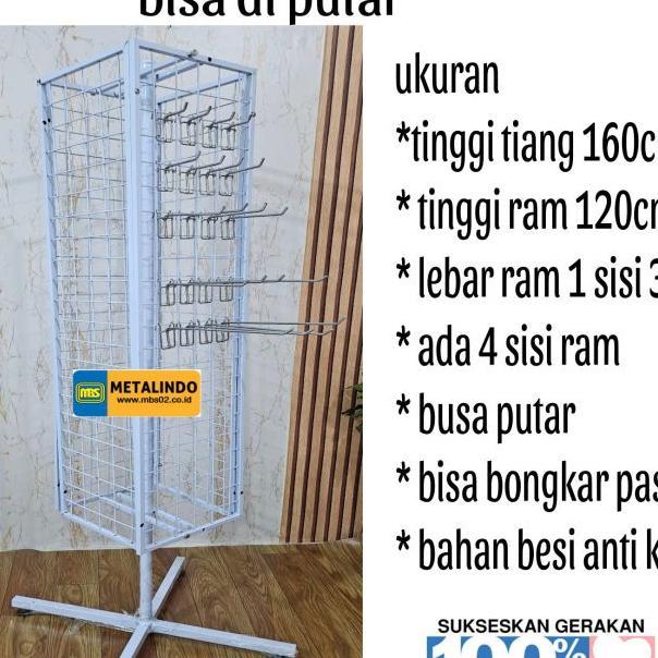Ram Display Putar Hanger Display Putar Standing Display Acesories Putar Besi Tebal