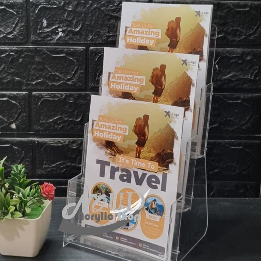 Tempat Brosur Akrilik 3 Susun / Acrylic Standing Leaflet