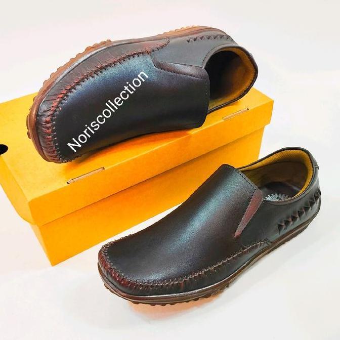 Sepatu Pria Kulit Asli Sepatu Slip On Pria Sepatu Casual Pria Kulit Asli Kasual Shoes Flat