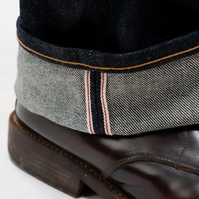 EARTHY GENOVA - Denim Selvedge LYNX 15 Oz Celana Raw Jeans Pria Super Deep Indo Red Selvedge