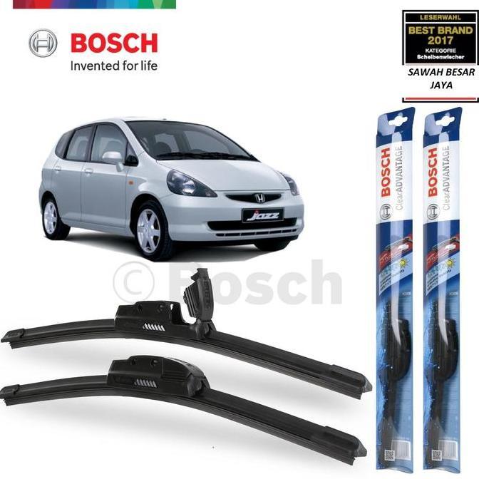 Wiper Blade Frameless Bosch Clear Advantage - Karet Pembersih Kaca Mobil Depan Honda Jazz Gd3 Idsi V