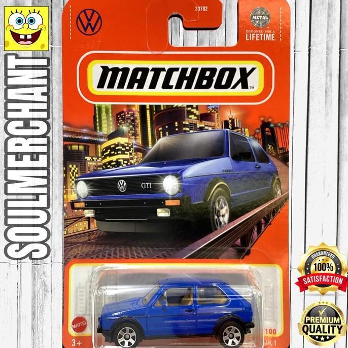 Matchbox Volkswagen Golf MK 1 Biru Diecast Mobil VW New