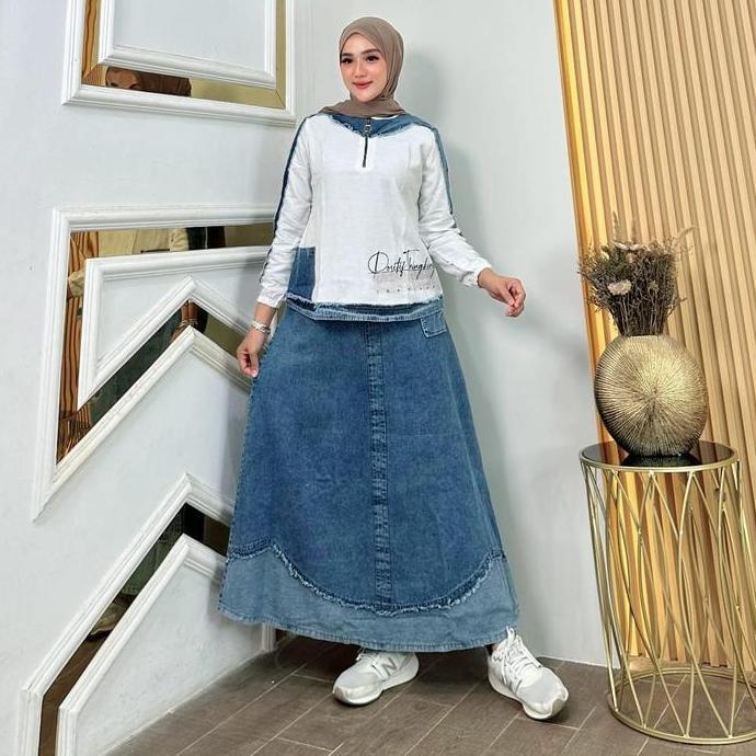 Rebecca One Set Jeans Fashion Muslim Wanita Kekinian