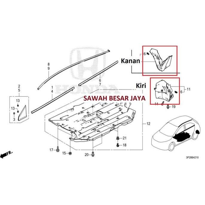 Inner Iner Liner Fender - Cover Plastik Spakbor Belakang Honda City Hatchback Rs Gn5 2021 2022 2023 