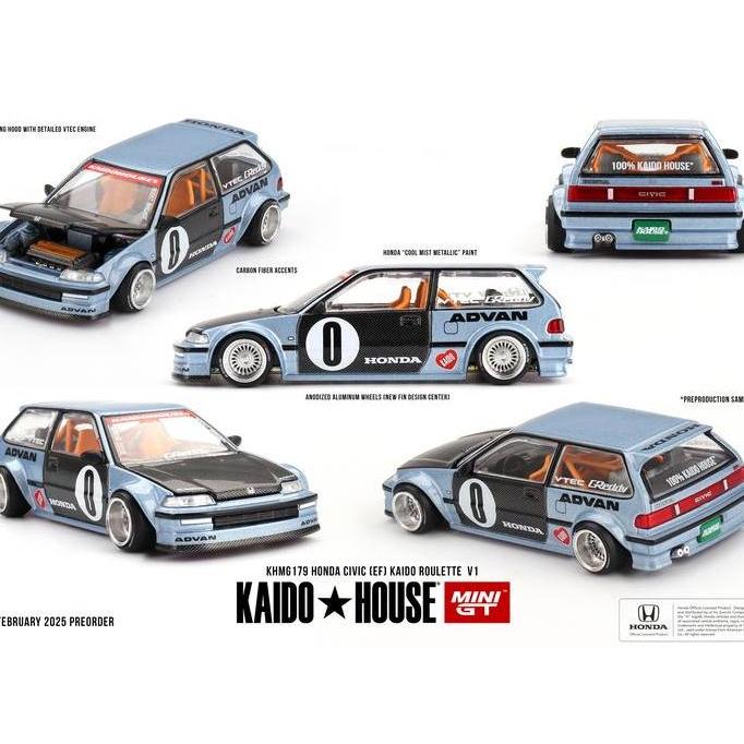 MINI GT KAIDO HOUSE 179 Honda Civic (EF) Kaido Roulette V1
