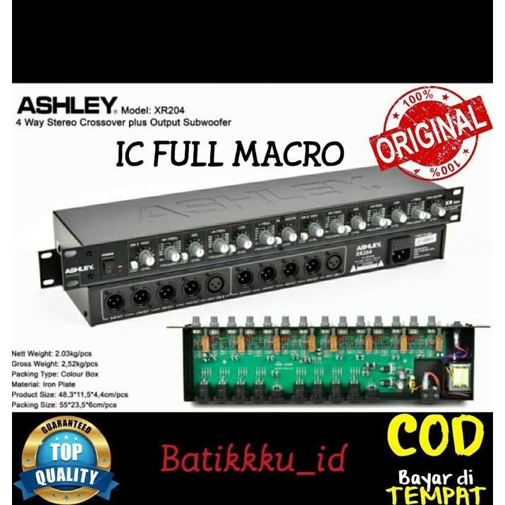 Vocale- Crossover Ashley Xr 204 + Sub Woofer Output Xr204 4 Y Stereo Ic Full Makro Subwoofer Mixer