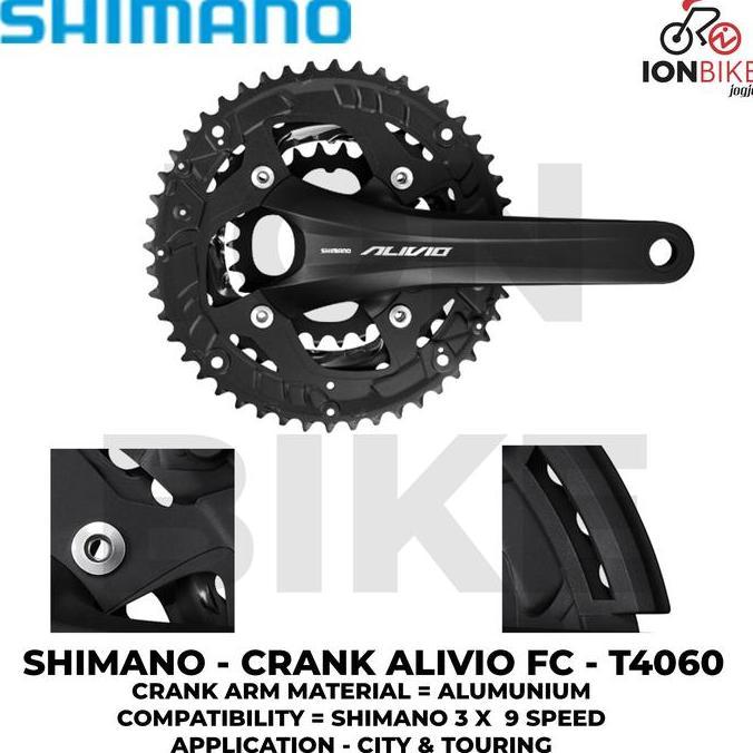 Crank Shimano Alivio T4060 44 32 22 Crankset 44-32-22 T 44T 4060 M4000