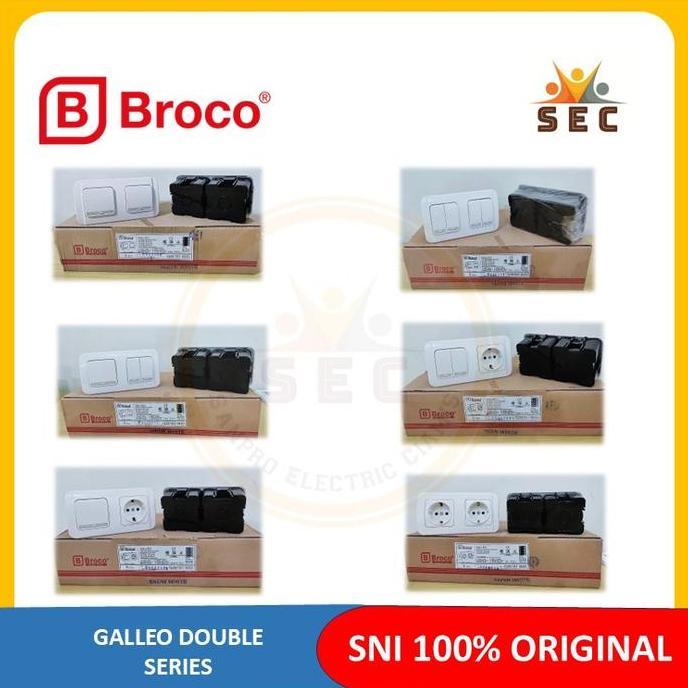 Ricita- Broco Galleo 2 Gang Ib Set Saklar Stop Sni