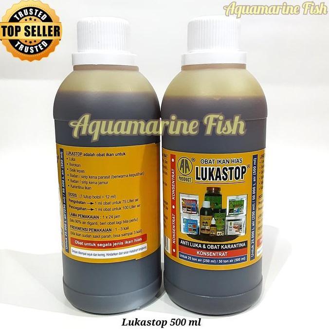 ahissalamahtiga - lukastop 500ml obat ikan anti jamur parasit karantina koi koki louhan channa obat 