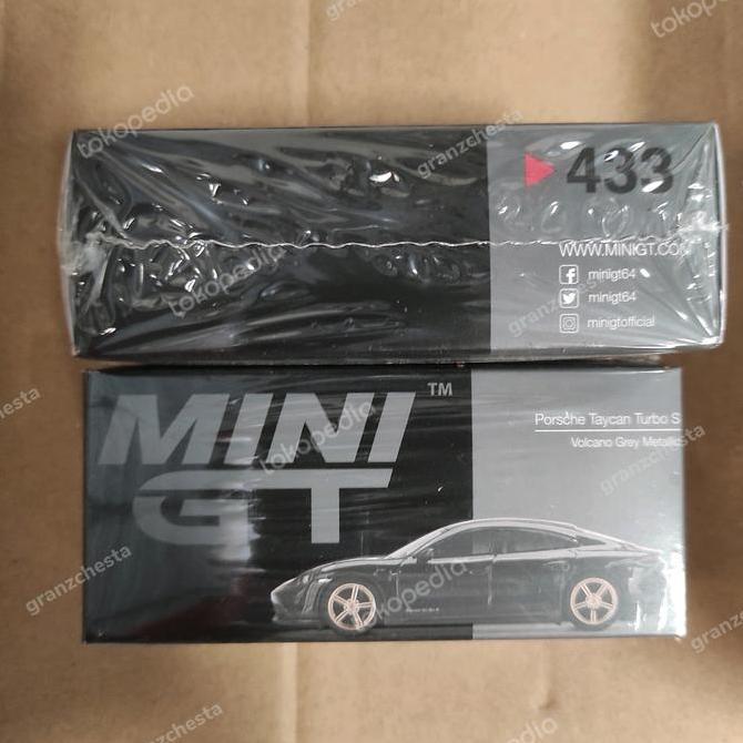 MINI GT 433 PORSCHE TAYCAN TURBO S VOLCANO GREY METALLIC