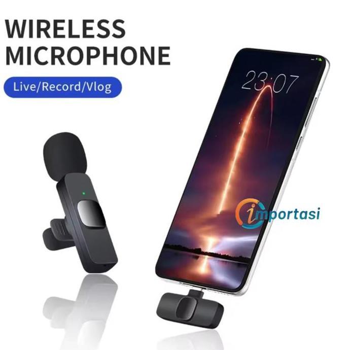 Wireless Lavalier Microphone USB Type-C Streaming Vlog Clip On Phone HP Laptop Tablet