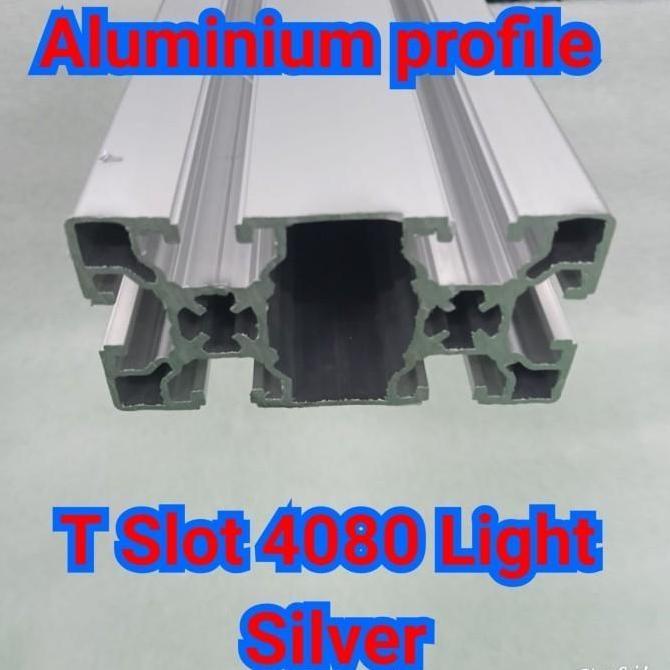 Murah Aluminium Profile T Slot 4080 Light Silver Panjang 400 Cm