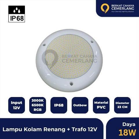 Promo Lampu Kolam Renang 18W Led + Trafo 12 Volt Terbaru 