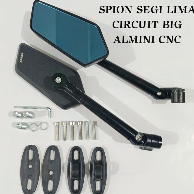 Promo SPION CIRCUIT BIG SEGI LIMA KACA BIRU + BRACKET VAIRING UNIVERSAL MOTOR NMAX AEROX VIXION PCX 