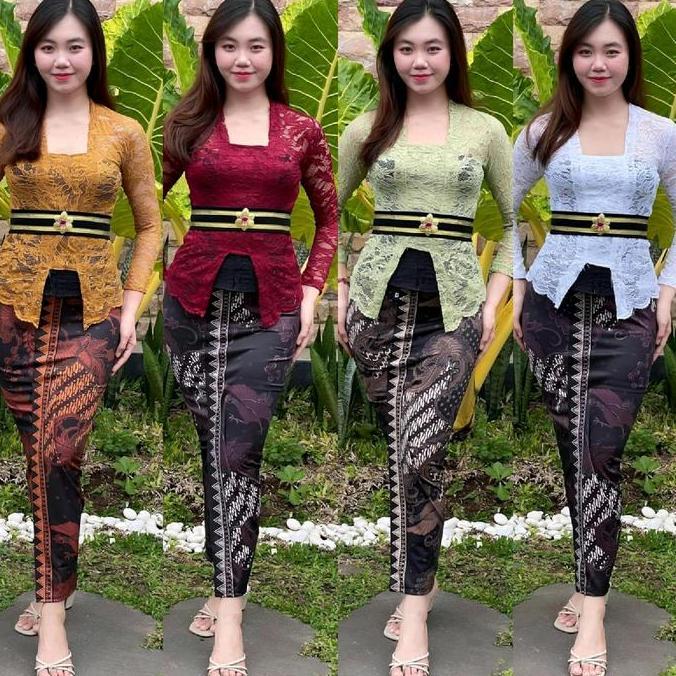NEW ONE SET KEBAYA SOFIA SET BELT OBI/ SETELAN KEBAYA BROKAT/ATASAN WANITA TRADISIONAL WISUDA MODERN