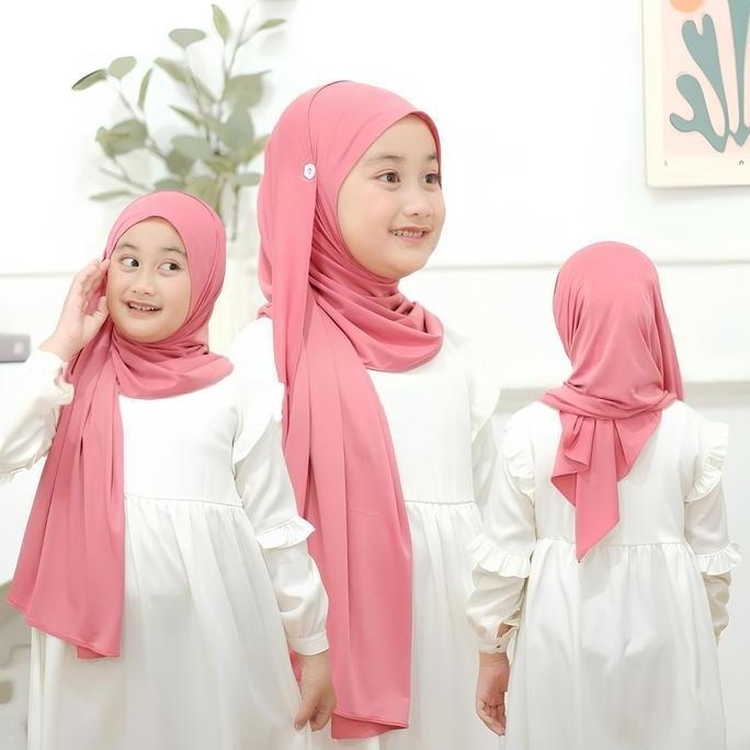 Stile- Pasmina Instan Kancing Anak / Pasmina Instan Anak/ Kerudung Instan Anak/ Pasmina Anak