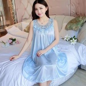 Vestito- [ Happy Girl Shop ] Piyama Sleepwear Model Daster Panjang Jumbo Nita Desa Front Deep Corak 