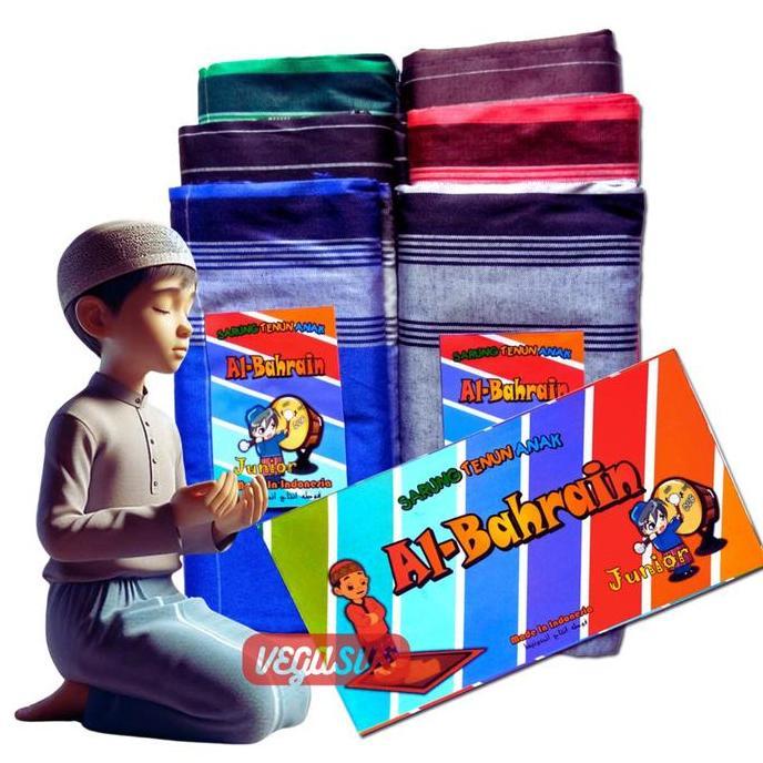 Stile- Al-Bahrain Sarung Dus Anak Laki Junior Sd Smp Kain Tenun Al Bahrain Ukuran 90X108Cm Muslim Ko
