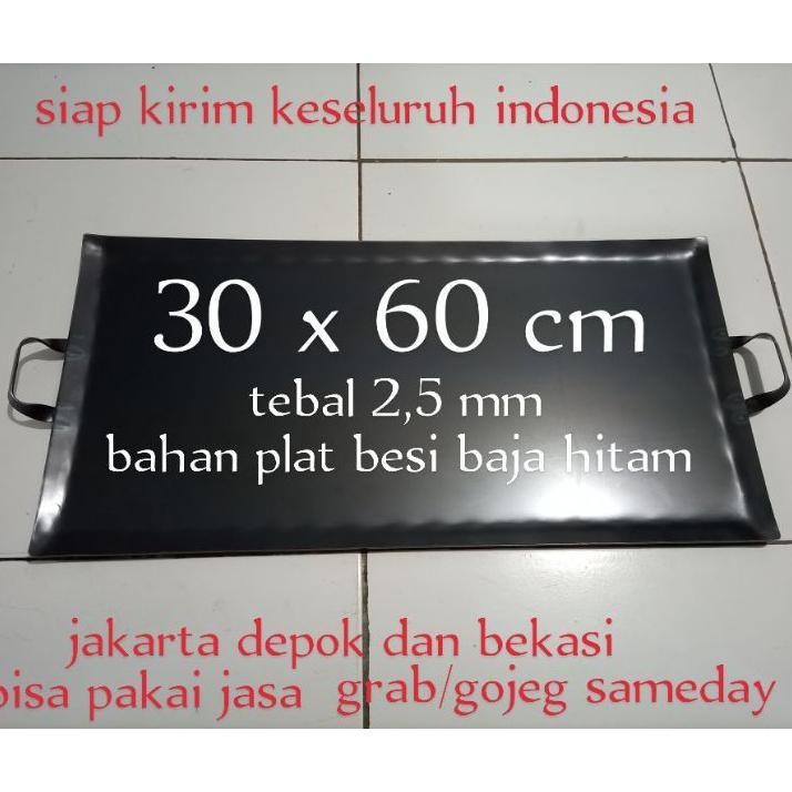 Wajan Baja Jumbo 2 Tungku 40X80 Pembakaran Anti Lengket Stainless Pemanggangan Penggorengan Pan Kual