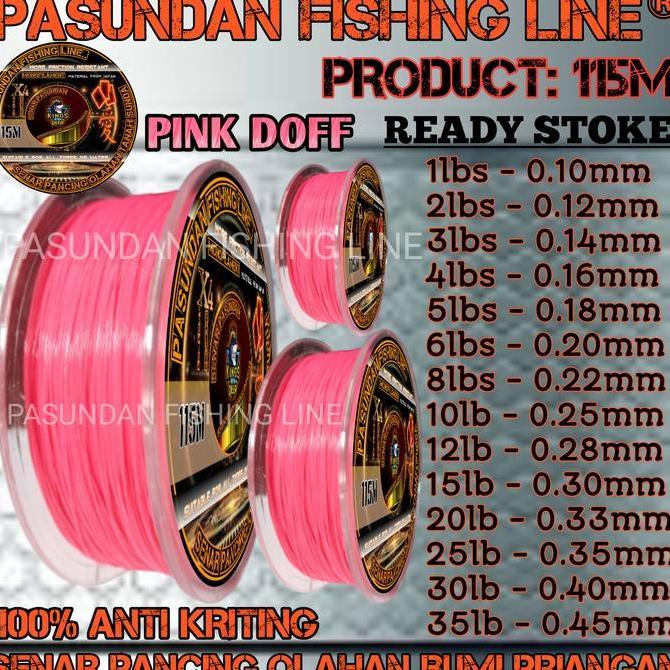 Pesce- Pasundan Fishing Line Rna Pink Doff 100Meter+15M Senar Pancing Kecil Kuat 10-15-20-30Kg Cocok