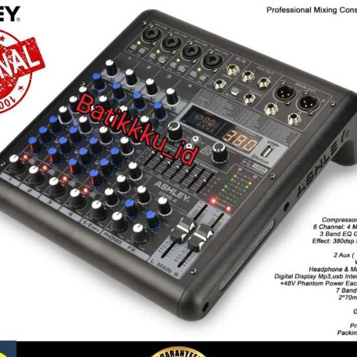 Mixer Audio Ashley Smr4 / Smr 4 4Ch Original Ashley Bluetooth-Usb-Recording