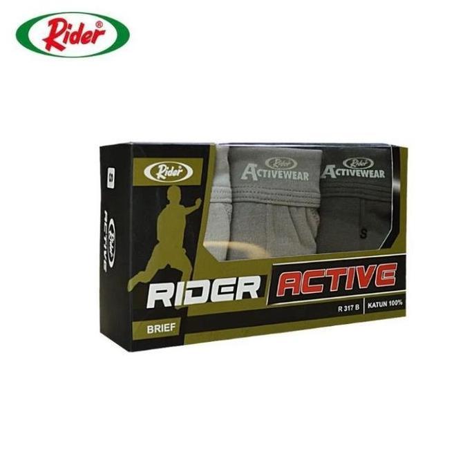 New (3Pcs) Cd Rider Activewear R317B Celana Dalam Pria Bahan Katun Spandek Zise S-M-L-Xl Segitiga Bo
