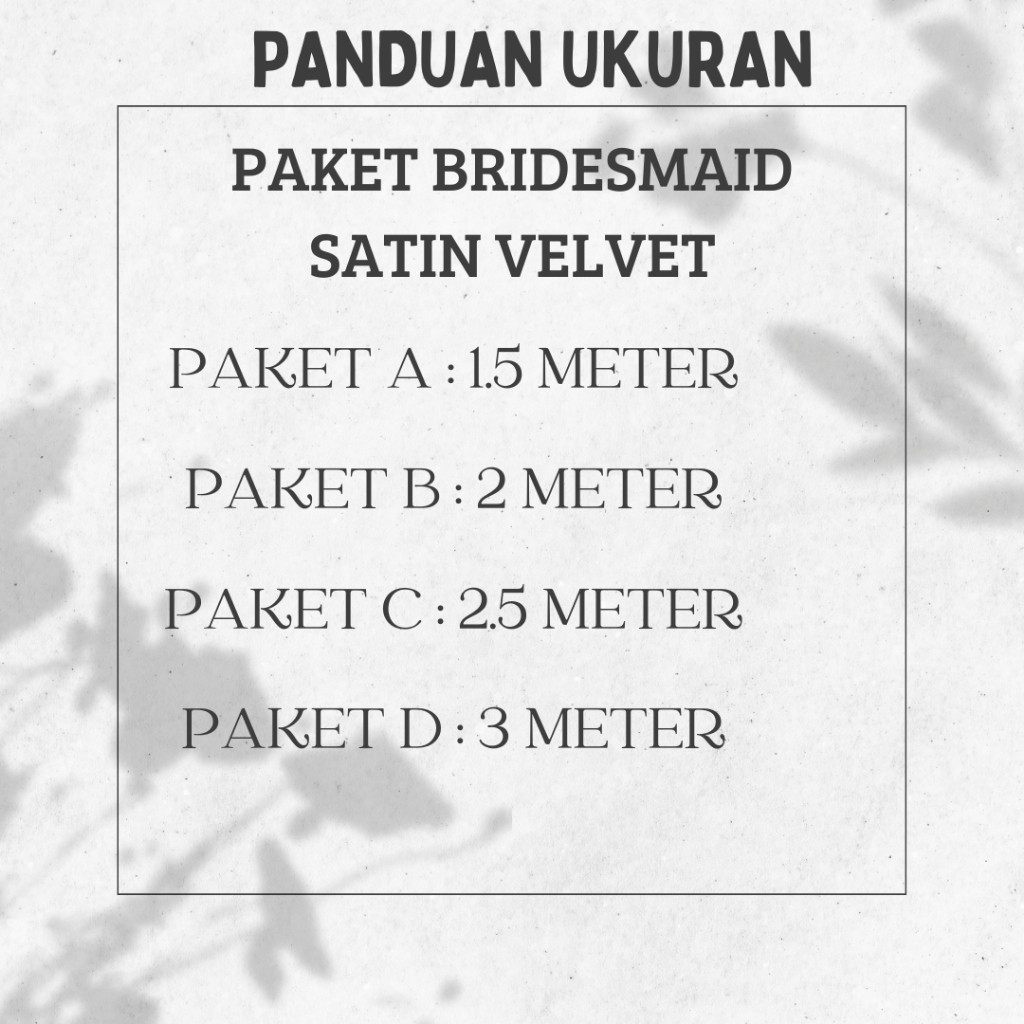 Kain Paket Bridesmaid Seragam Keluarga Satin Polos/Kain Paket Bridesmaid /Paket Seragaman Bridesmaid