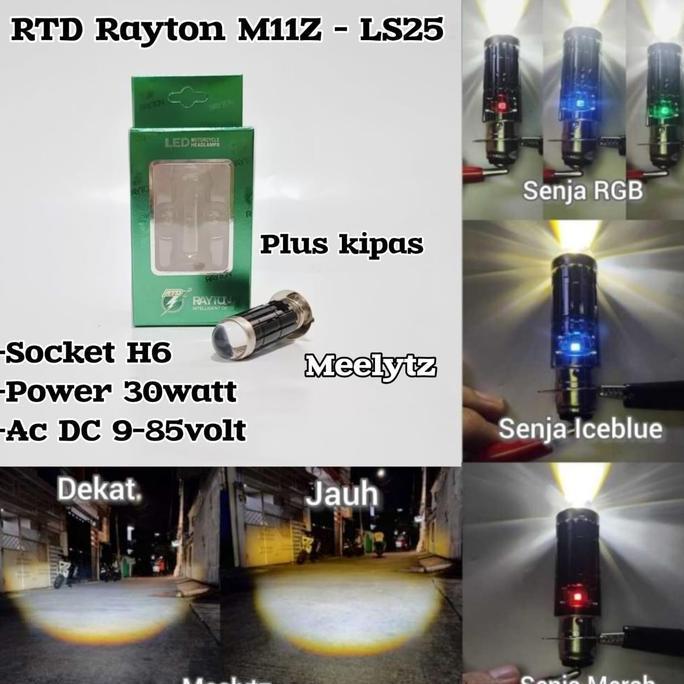 RTD M11Z & M11LS - Lampu Utama H6 RTD Rayton plus senja RGB Jauh Dekat D3 Putih Kuning M11Z LS10 LS2